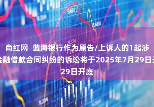 尚红网  蓝海银行作为原告/上诉人的1起涉及金融借款合同纠纷的诉讼将于2025年7月29日开庭